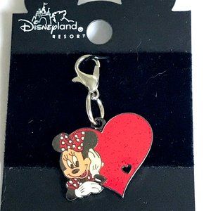 Vintage Disney Minnie Mouse Clip On Charm Bracelet Zipper Pull Valentines Gift